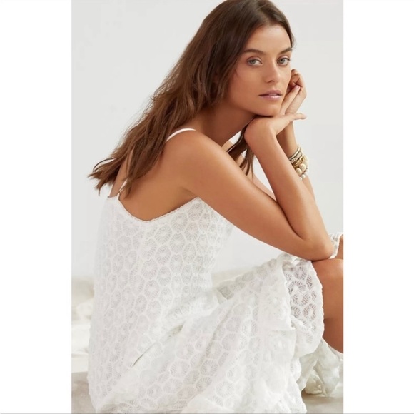 NWT Anthropologie Ruffled Crochet Midi Dress Size SP - Picture 3 of 12